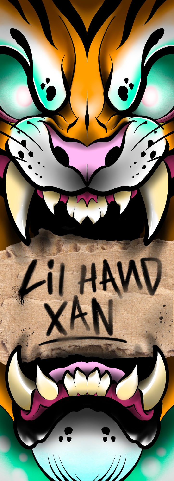 Lil Hand Xan tiger head flash design