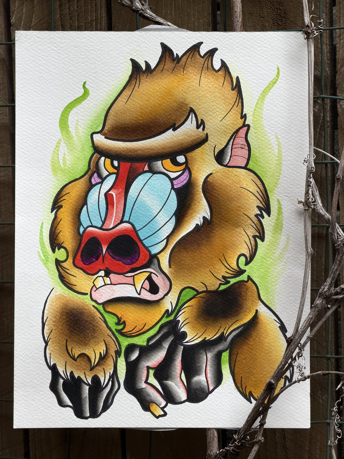 Mandrill face flash design