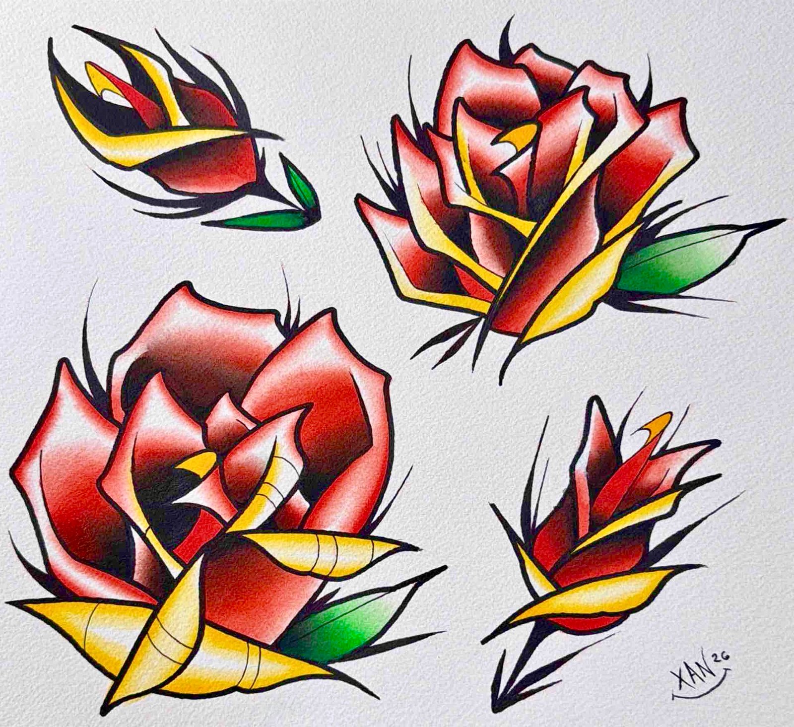Four-piece rose flash panel